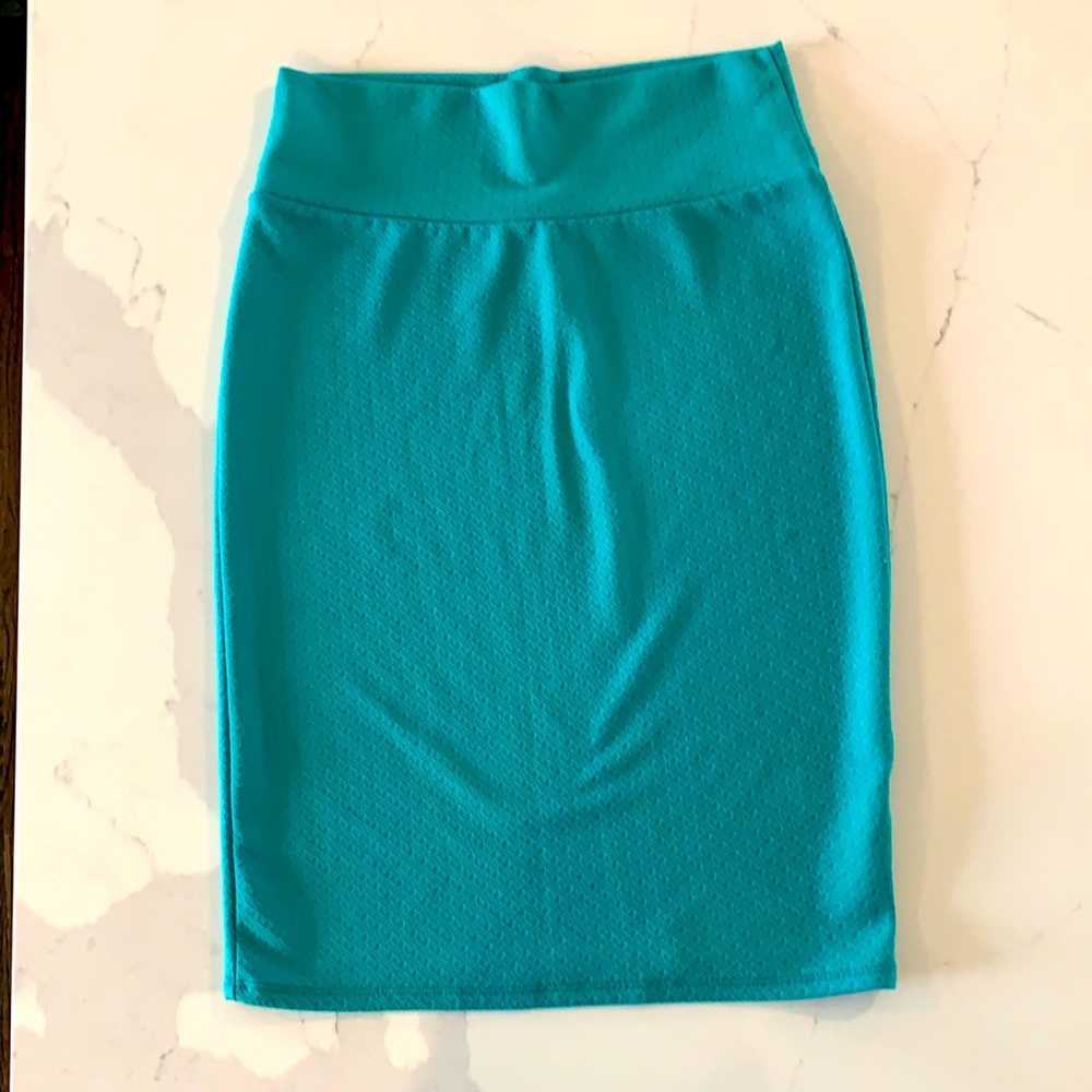 Teal pencil skirt